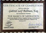 mediation certificate